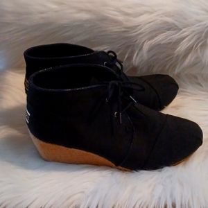 Bobs By Skechers Ankle Bootie High Notes Fancy Fresh Wedge 34281 Black